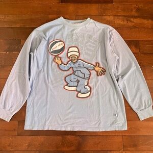 Y2k Exco jeans long sleeve hip hop vintage baby blue light blue